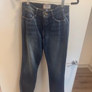 Frame Le High Straight Blue Jeans Size: 27